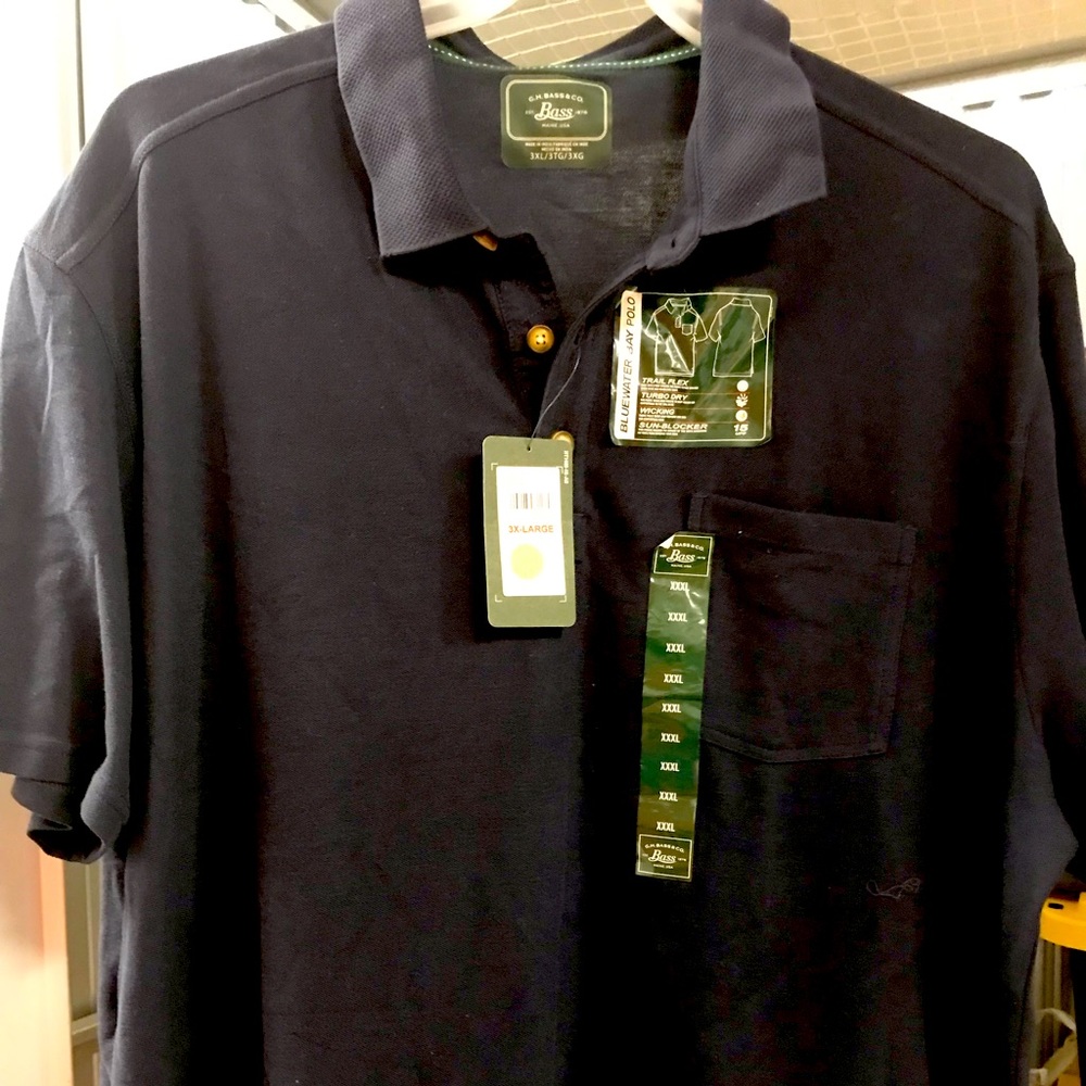 G. H. & Co. Bass Bluewater Bay Navy Polo
